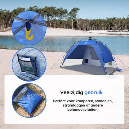 Nancy's Eastwall Standtent - Pop-up Campingtent - 3 tot 4 personen - Blauw - 215 × 155 × 135 cm