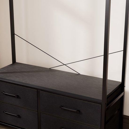 Casamoda Kledingkast - Wandgarderobe - Opbergkast - Kleerkast - Kapstok - Zwart - 100 x 40 x 180 cm