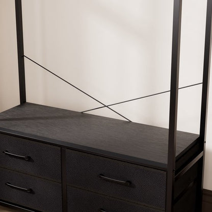 Casamoda Kledingkast - Wandgarderobe - Opbergkast - Kleerkast - Kapstok - Zwart - 100 x 40 x 180 cm