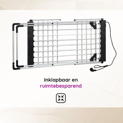 Eleganca Elektrisch Droogrek - Verwarmd Wasrek - Timer met Touchscreen - Veiligheidssensor - Zilver - 230W