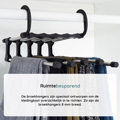 Nancy's Toscana Luxe broekhangers - 10 in 1 - Multifunctionele pantalonhanger - Zilver / Zwart