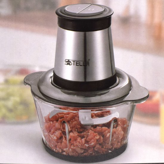 Nanyc's Stella Elektrische Groentesnijder - Vleesmolen - Keukenmachine - Hakmolen - Uiensnijder - Mulitfunctioneel - 500W - 1.8L