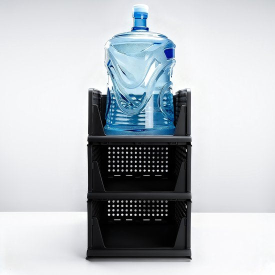 Eleganca Kastorganizers - Ladeboxen - Opbergboxen - Set van 3 - Zwart - ± 40 x 35 x 55 cm