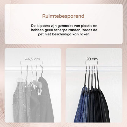Nancy's Toscanella Luxe Broekhangers - Set van 15 - Kledinghangers - Anti-slip - Metaal - Zwart