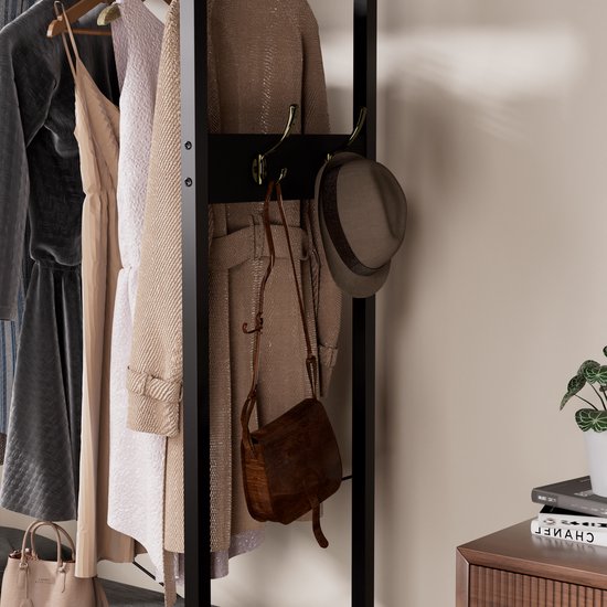 Casamoda Kledingkast - Wandgarderobe - Opbergkast - Kleerkast - Kapstok - Zwart - 100 x 40 x 180 cm