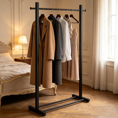Eleganca Eleganca Professioneel Stevig Kledingrek - Garderoberek Geschikt voor Kledingwinkels & Boetieks - Draagvermogen 100kg - Metaal - Zwart - 120 x 40 x 160 cm
