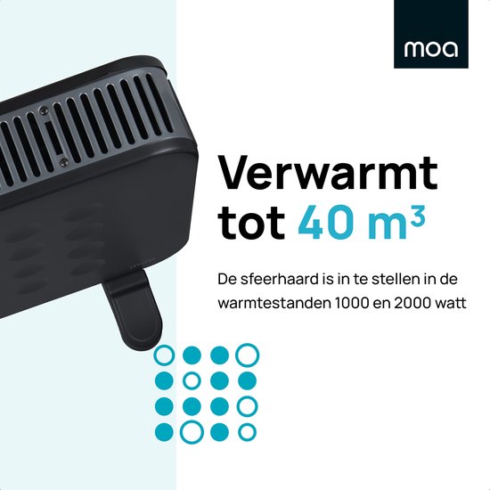 MOA Convector Kachel - Portable Heater - Elektrische heater - Zwart