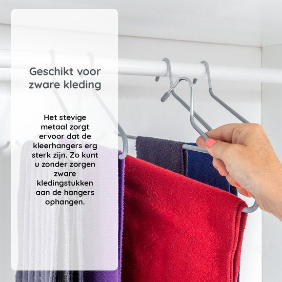 Nancy's Toscanella Luxe Broekhangers - Set van 15 - Kledinghangers - Anti-slip - Metaal - Grijs