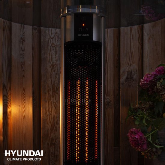 Hyundai Statafel met elektrische verwarming - Bartafel - Heater terrasverwarming - Infrarood verwarming - 1600W - Ø 70 x 110 cm