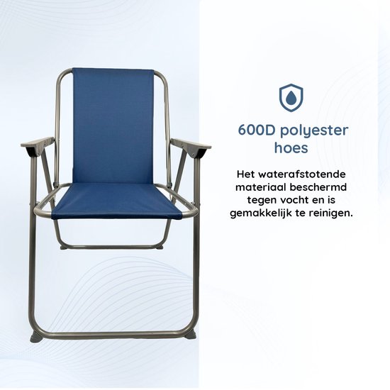 EASTWALL Opvouwbare Kampeerstoel - Campingstoel - Klapstoel - Visstoel - Blauw