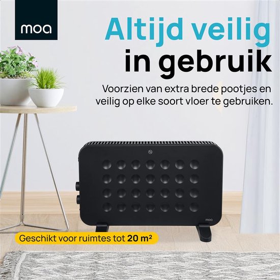 MOA Convector Kachel - Portable Heater - Elektrische heater - Zwart