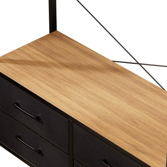 Casamoda Kledingkast - Wandgarderobe - Kledingrek - Kleerkast - Kapstok - Goud Eiken - 100 x 40 x 180 cm