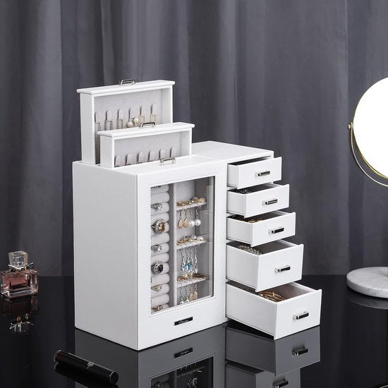 Nancy's Pantano Sieradendoos - Sieradendoosje - Sieraden Kistje - Sieraden Display - Wit