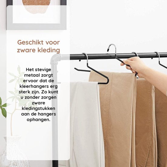 Nancy's Toscanella Luxe Broekhangers - Set van 15 - Kledinghangers - Anti-slip - Metaal - Zwart