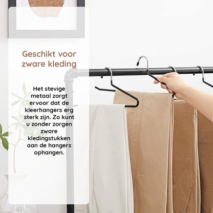 Nancy's Toscanella Luxe Broekhangers - Set van 15 - Kledinghangers - Anti-slip - Metaal - Zwart