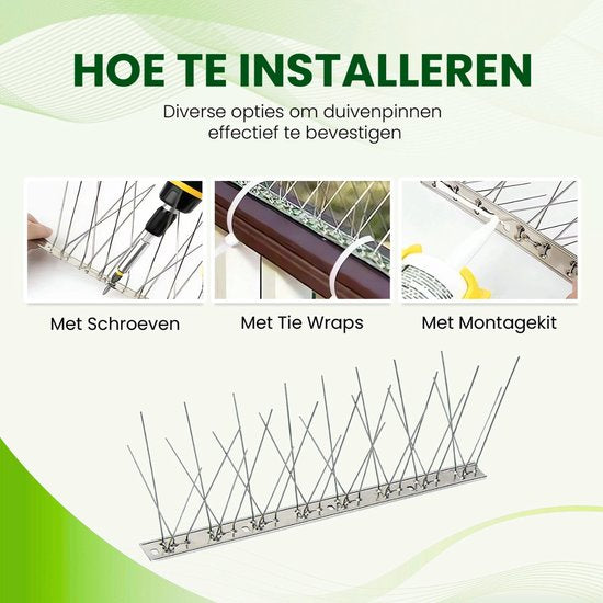 Nancy's Oliena Duivenpinnen - Buigbare Duivenverjager - Duivenwering - 80 Pinnen - 3 Meter