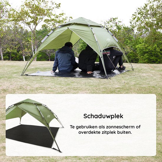 Nancy's Eastwall Kampeertent - Pop-up Campingtent - 4 Persoons Tent - UV-Bescherming - Groen - 230 x 230 x 145 cm