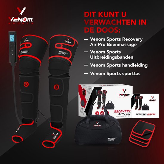 Venom Sports Air Pro Recovery - Beenmassage Apparaat - Voetmassage - Verstelbaar - 3 Massagestanden + Warmtefunctie