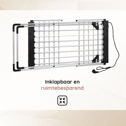 Eleganca Elektrisch Droogrek XL - Verwarmd Wasrek voor Kleding en Handdoeken - Timer met Touchscreen - 220-240V - 310W - Zilver