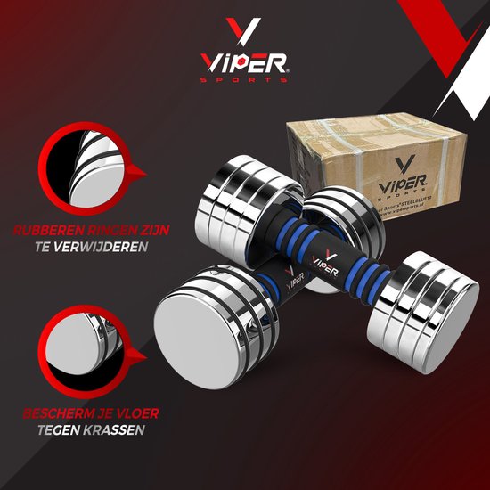 Viper Sports Adjustable Dumbbells 2 x 10 kg