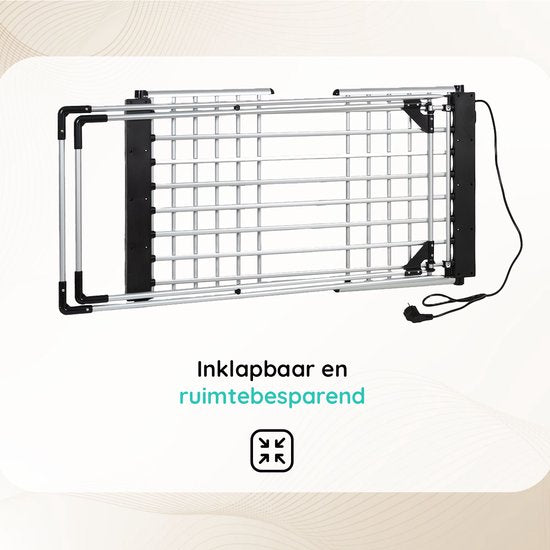 Eleganca Elektrisch Droogrek - Verwarmd Wasrek - Elektrisch Wasrek - Zilver