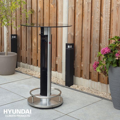 Hyundai Statafel met elektrische verwarming - Bartafel - Heater terrasverwarming - Infrarood verwarming - 1600W - Ø 70 x 110 cm