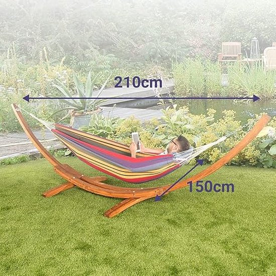 Nancy's Ultranatura Hangmat Bali - Ligmat - Schommelbed - 2 Persoons - Katoen - 210 x 160 cm