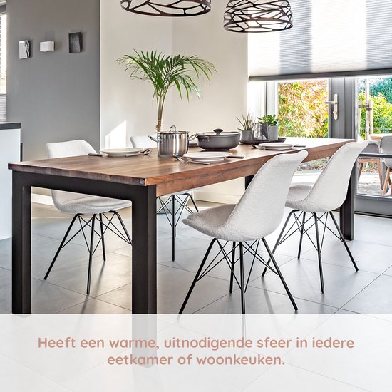 Casamoda Eetkamerstoelen - Set van 4 - Keukenstoelen - Off White - Teddy