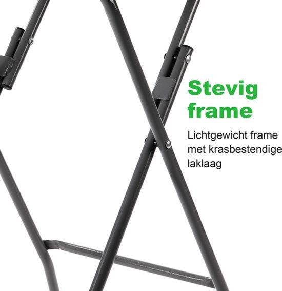 Nancy's Bardi Inklapbare Tafel - Balkontafel - Campingtafel - Vouwtafel - Klaptafel - Rond - Wit- Ø60 x 74cm