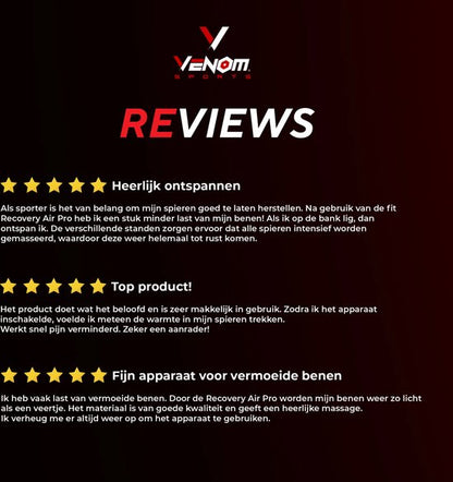Venom Sports Air Pro Recovery - Beenmassage Apparaat - Voetmassage - Verstelbaar - 3 Massagestanden + Warmtefunctie