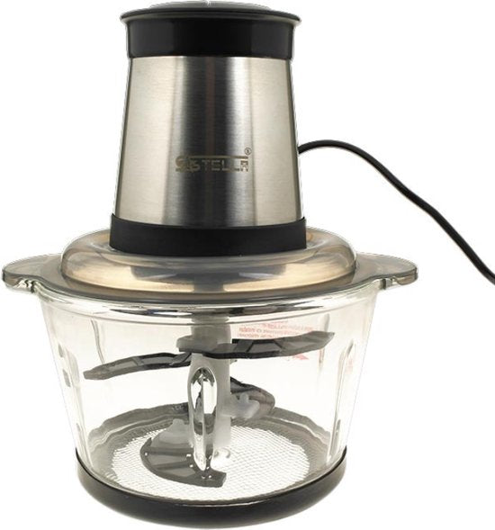 Nanyc's Stella Elektrische Groentesnijder - Vleesmolen - Keukenmachine - Hakmolen - Uiensnijder - Mulitfunctioneel - 500W - 1.8L