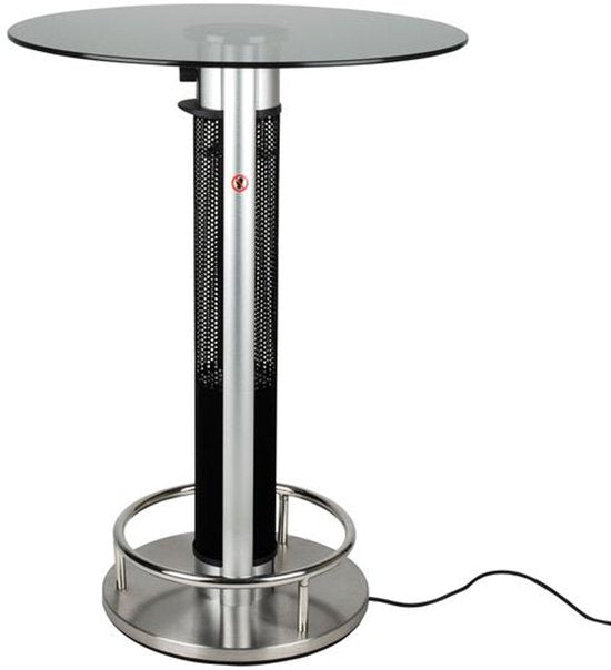 Hyundai Statafel met elektrische verwarming - Bartafel - Heater terrasverwarming - Infrarood verwarming - 1600W - Ø 70 x 110 cm