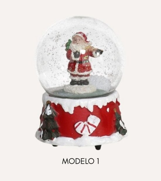 Nancy's Gxmax Muzikale Kerst Sneeuwbol Set van 2 Stuks - Kerstversiering - Kerstman - Sneeuwpop - Decoratieve sneeuwbollen - Kerstdecoratie - 15 cm hoog