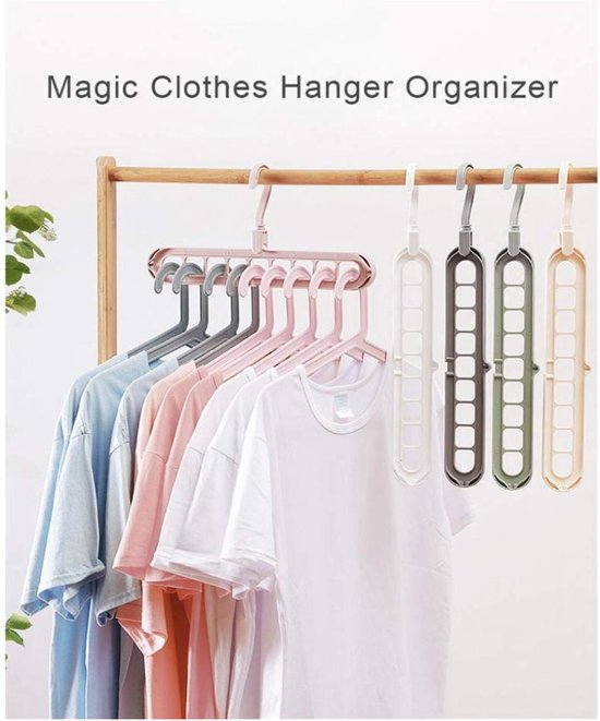 Nancy's Tortoreto Multi-poort Klerenhangers - Set van 6 - Draaibaar Functionele kledinghanger - Kleerhanger - Plastic