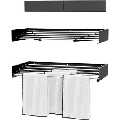 Milano Luxurious Collapsible wall laundry rack 100cm Black