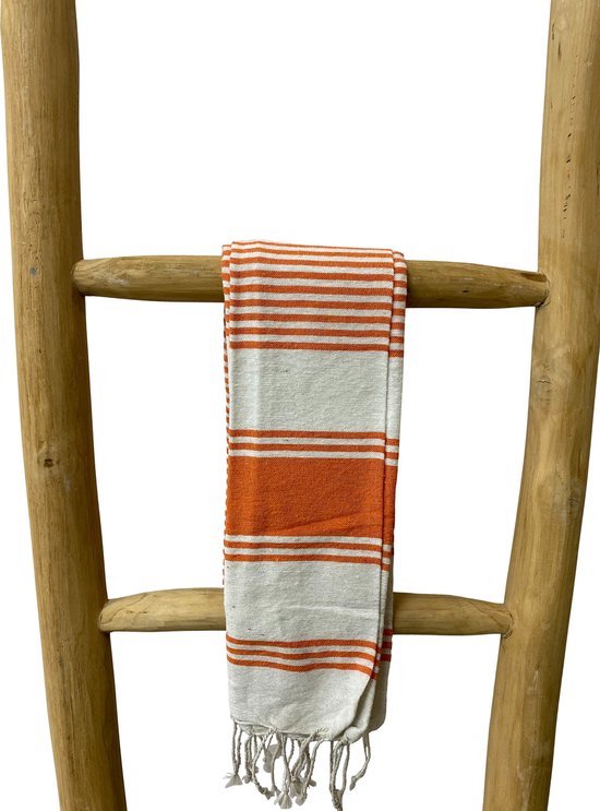 Nancy's Hammam Towel and Beach Bag - Beach Towel - Sauna Towel - Bath Towel - Orange - Cotton