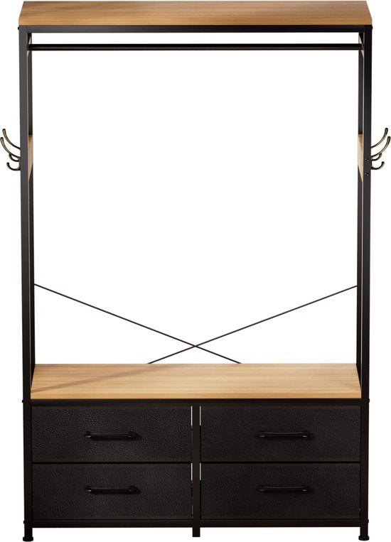 Casamoda Kledingkast - Wandgarderobe - Kledingrek - Kleerkast - Kapstok - Goud Eiken - 100 x 40 x 180 cm