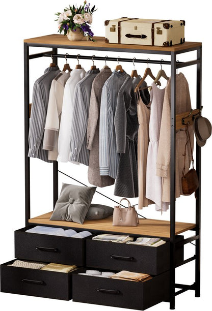 Casamoda Kledingkast - Wandgarderobe - Kledingrek - Kleerkast - Kapstok - Goud Eiken - 100 x 40 x 180 cm