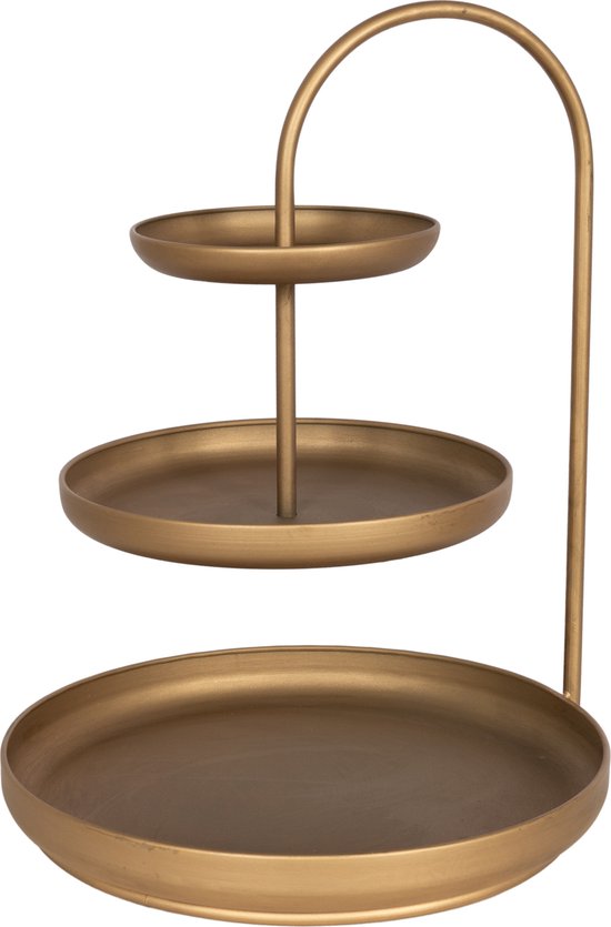 Julie Etagère Gold - Serving tower - Fruit bowl - Serving set - 3 layers - Steel