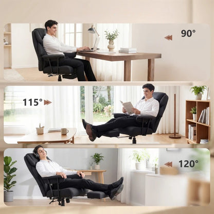 Nancy's Ronzone Massage Bureaustoel - Massagekantoorstoel - Ergonomisch - Zwart - Kunstleer