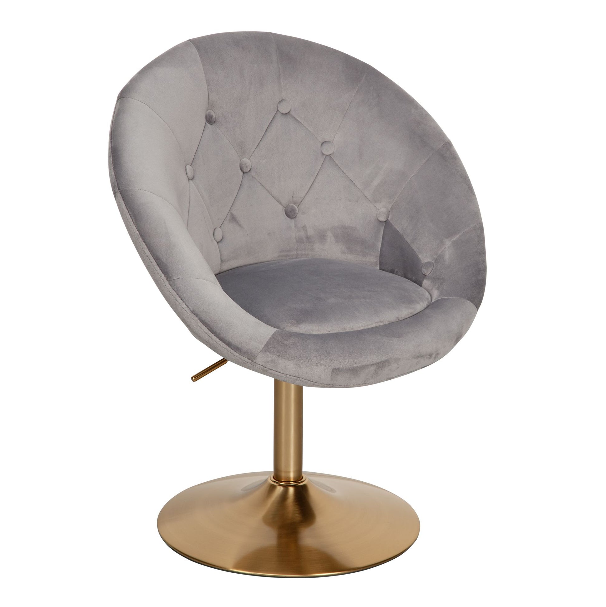 Nancy's Torredeita Fauteuil - Relax Stoel - Loungestoel - Chesterfield Patroon - Grijs / Goud - Fluweel