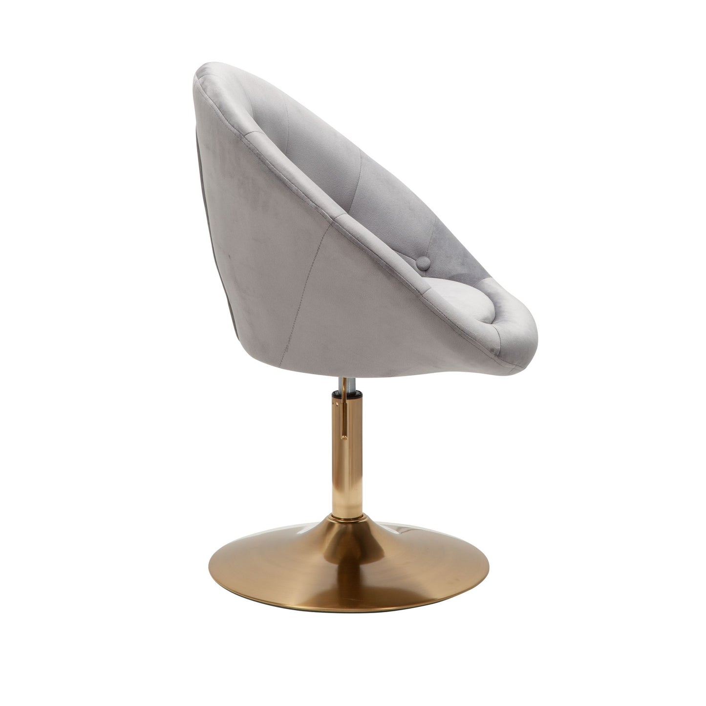 Nancy's Torredeita Fauteuil - Relax Stoel - Loungestoel - Chesterfield Patroon - Grijs / Goud - Fluweel