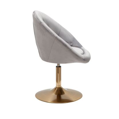 Nancy's Torredeita Fauteuil - Relax Stoel - Loungestoel - Chesterfield Patroon - Grijs / Goud - Fluweel