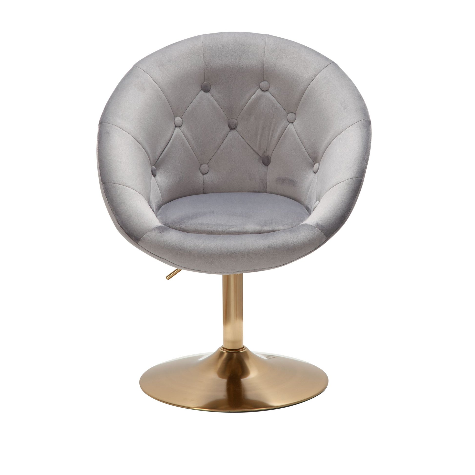 Nancy's Torredeita Fauteuil - Relax Stoel - Loungestoel - Chesterfield Patroon - Grijs / Goud - Fluweel