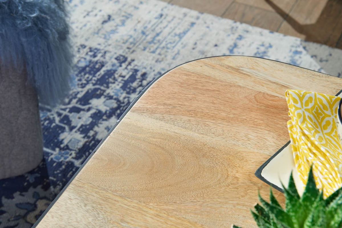 Nancy's Valdisotto Salontafel Set - Bijzettafels - Koffietafels - Massief Mangohout - Lichtbruin / Zwart