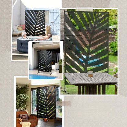 Nancy's Schio Privacyscherm - Tuinscherm - Zichtscherm - Zwart - Staal - ± 120 x 45 x 200 cm