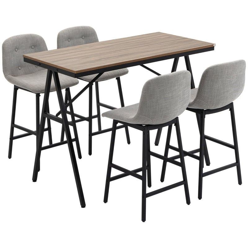 Nancy's Londen Bartafel Set - 5-Delige Bar Set - Bruin / Grijs / Zwart