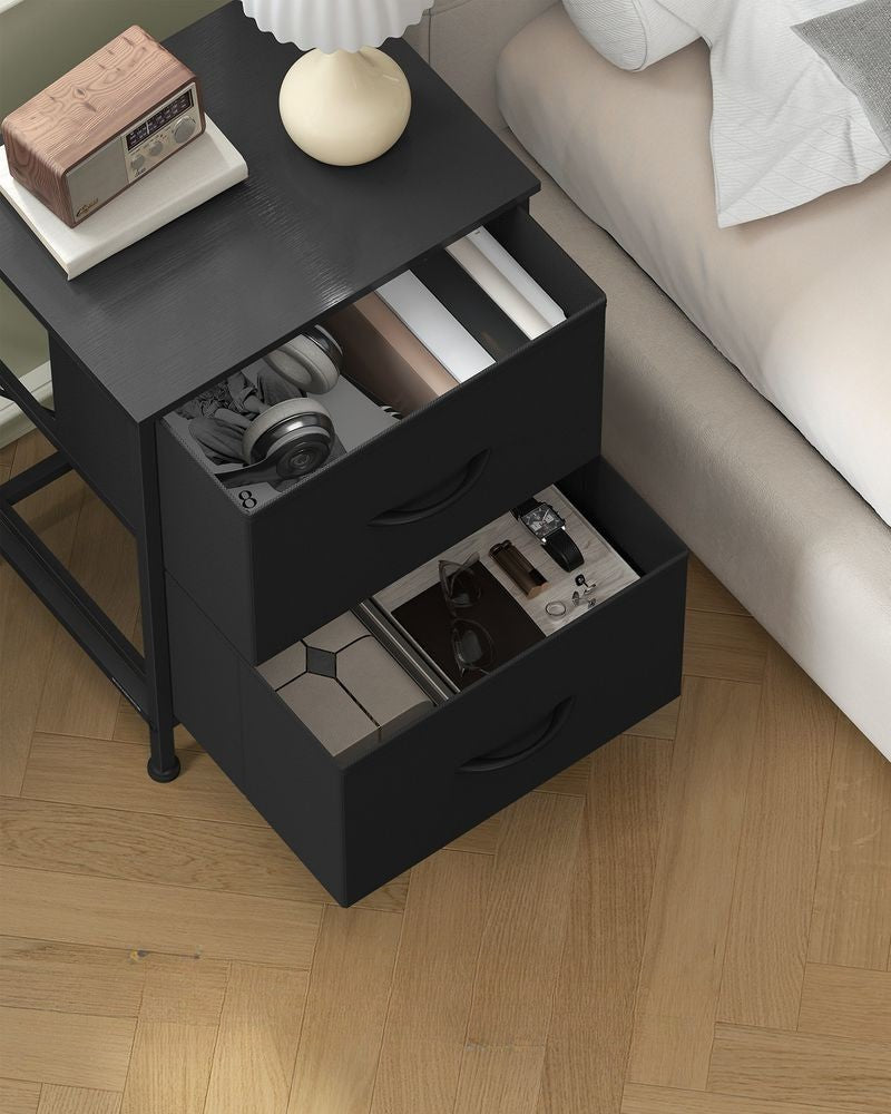 Nancy's Paolisi Nachtkastje - Bijzettafeltje - Zwart- ± 40 x 30 x 50 cm