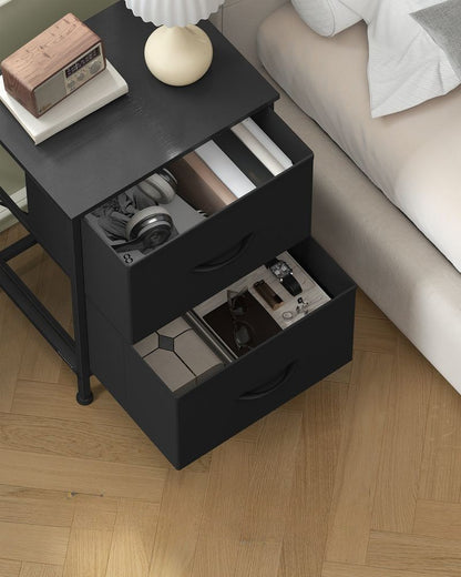 Nancy's Paolisi Nachtkastje - Bijzettafeltje - Zwart- ± 40 x 30 x 50 cm