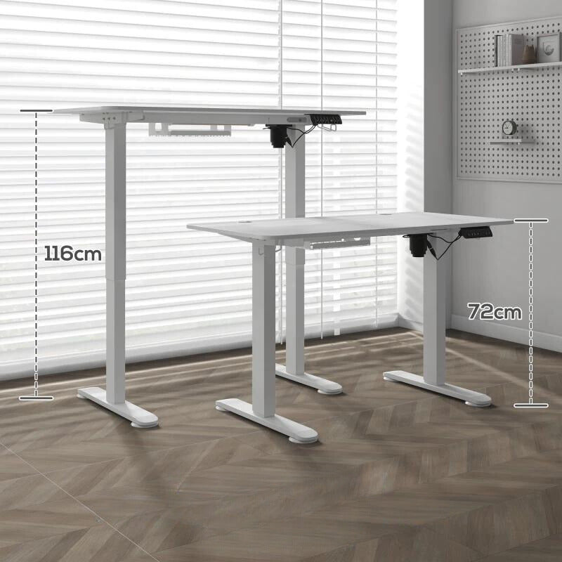 Nancy's Ascea Verstelbaar Bureau - Zit-Sta Bureau - Elektrisch Bureau - Wit - ± 120 x 60 x 72-116 cm